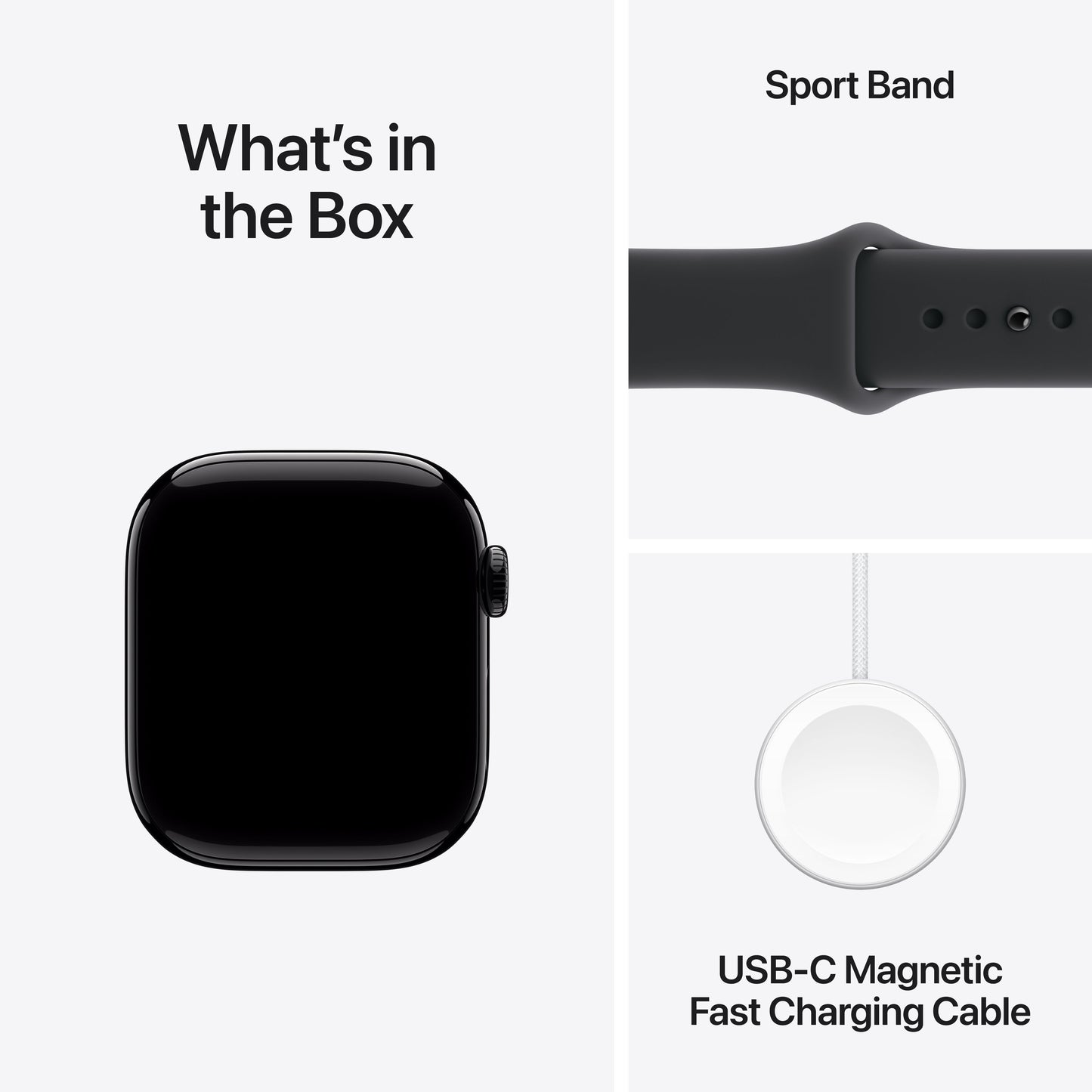 (Open Box) Apple Watch Series 11 GPS 42mm Jet Black Aluminum Case with Black Sport Band - M/L - MEQU4LW/A - (Fall 2025)