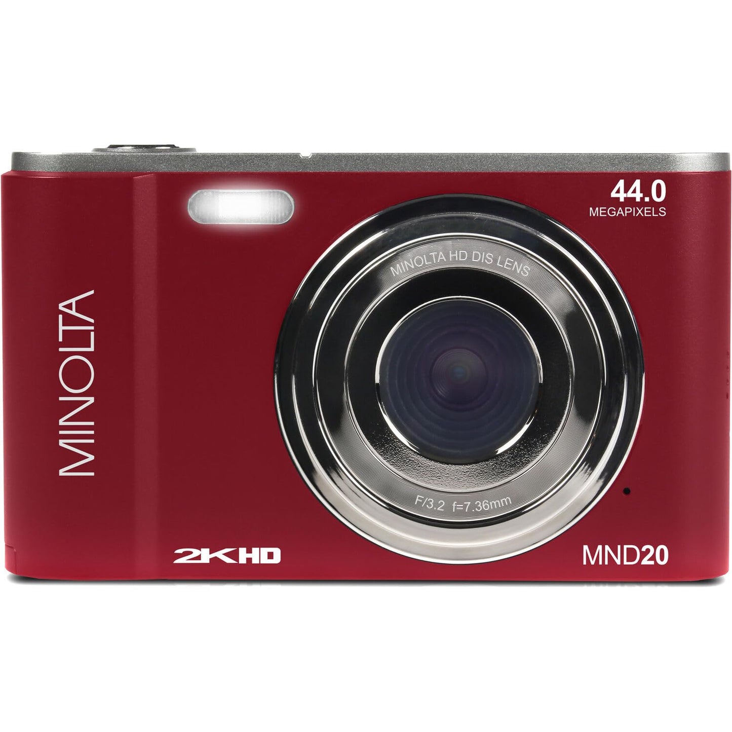 Minolta MND20 44 MP / 2.7K Quad HD Digital Camera (Red)
