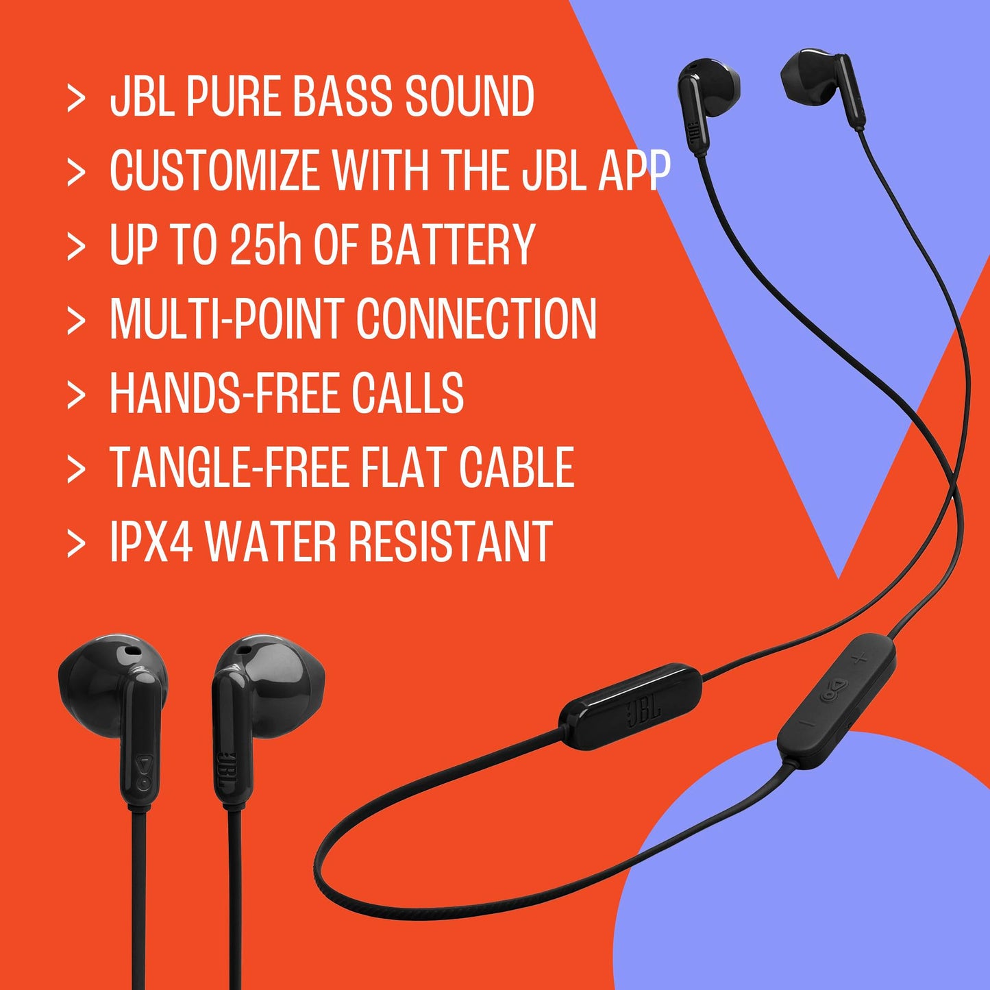 JBL Tune 235 BT Bluetooth Wireless In Ear Headphones - Black