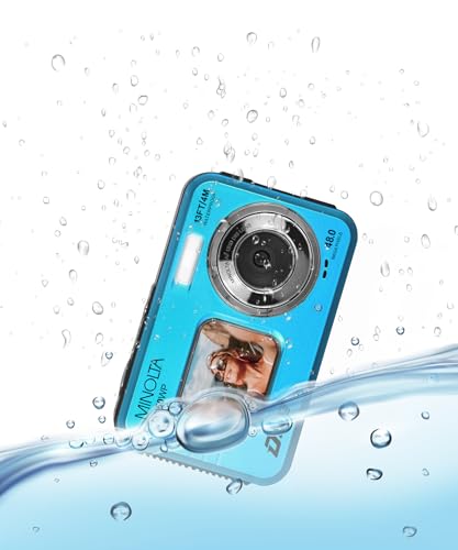 Minolta MN50WP Duo 48 MP Autofocus / 5K Ultra HD Waterproof Digital Camera w/ Dual LCD (Blue)