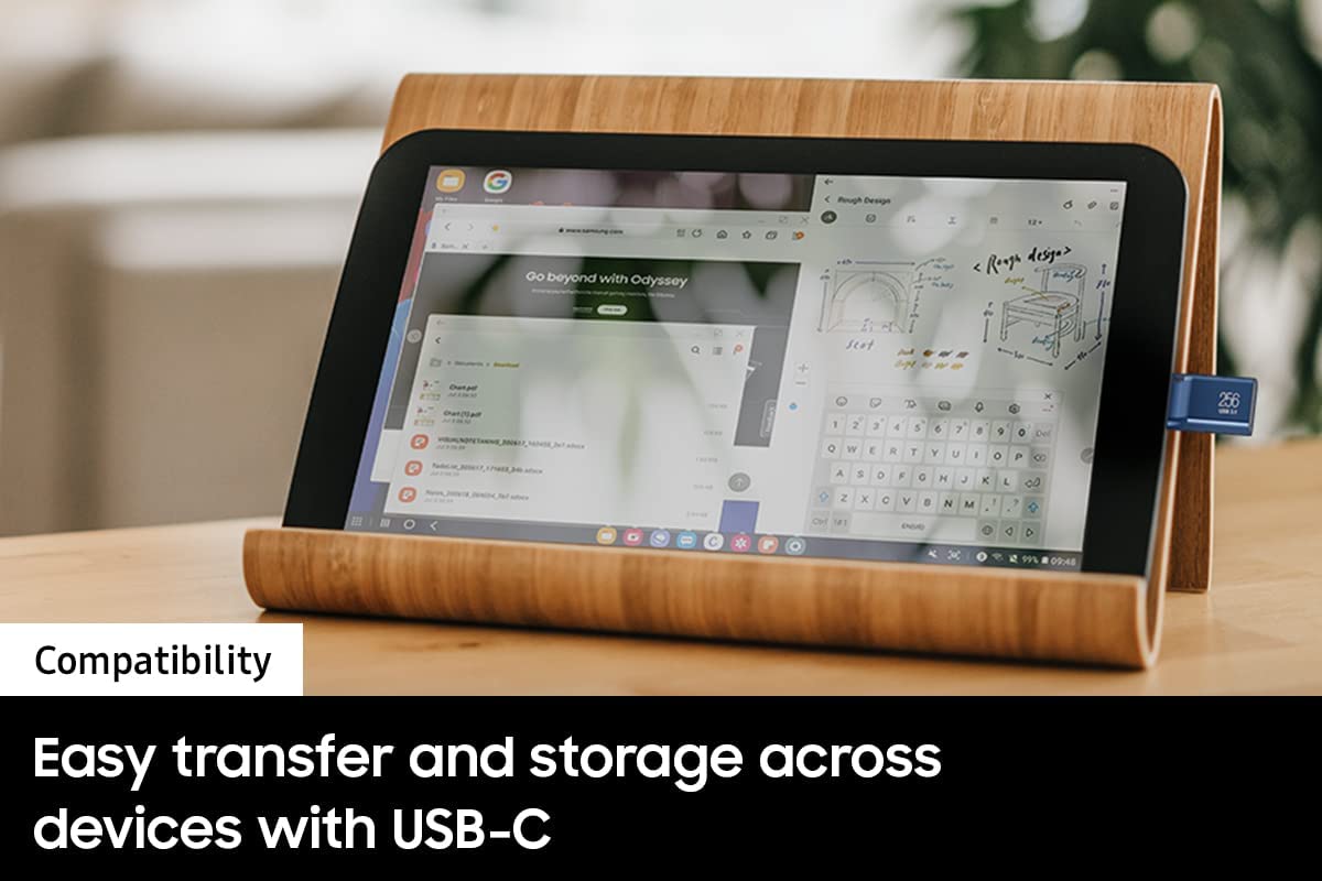 (Open Box) Samsung USB-C Flash Drive, 64GB (Blue) - Up to 300MB/s