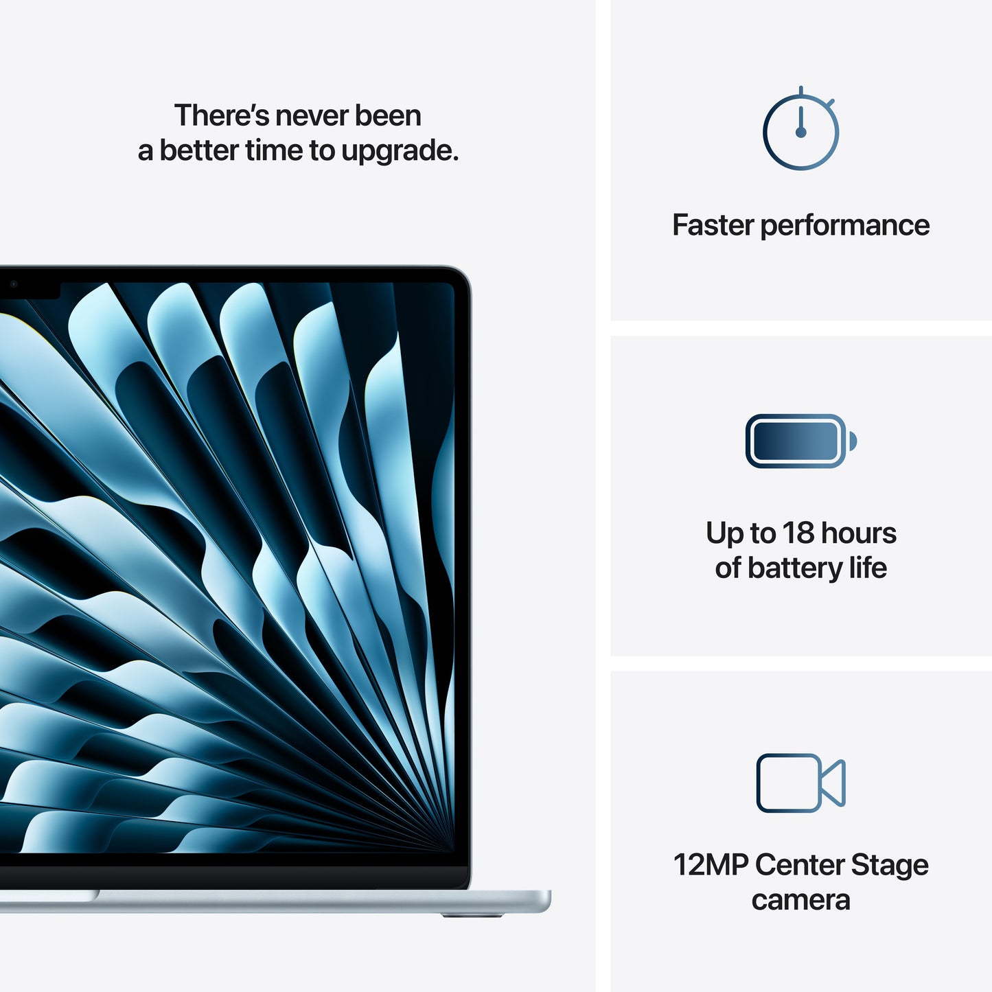 Apple 15-inch MacBook Air: M4 w/ 10-core CPU and 10-core GPU, 16GB, 256GB SSD - Sky Blue - MC7A4LL/A (2025)