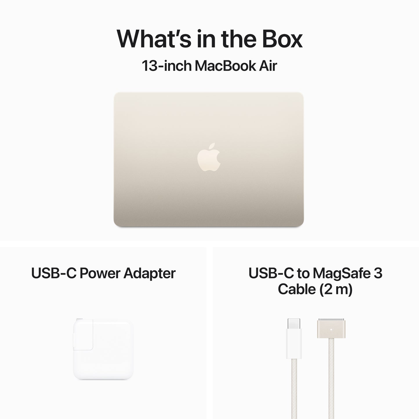 Apple MacBook Air 13-in M3 8C CPU - 10C GPU, 16GB 512GB, Starlight - MXCU3LL/A (Spring 2024) + AppleCare