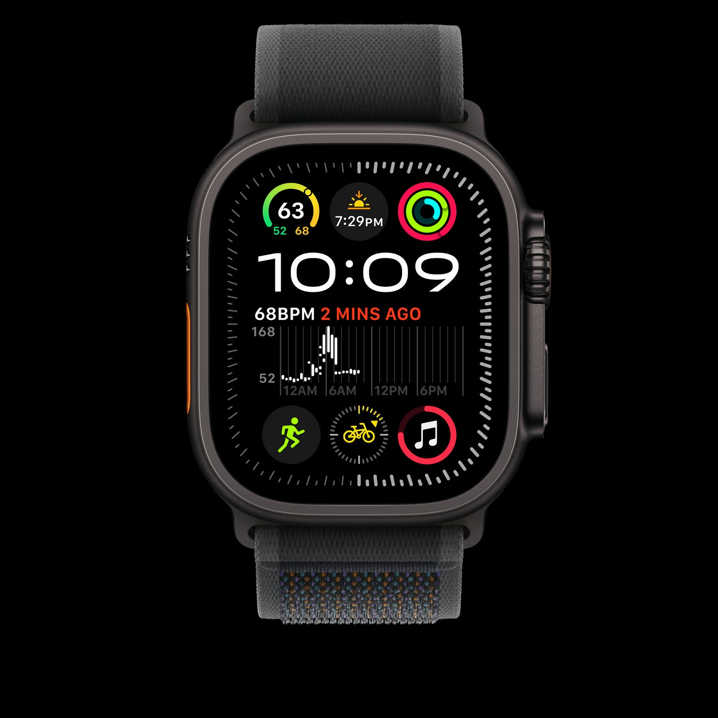 Apple 49mm Black Trail Loop - M/L - Black Titanium Finish - MYQ63AM/A (2024)