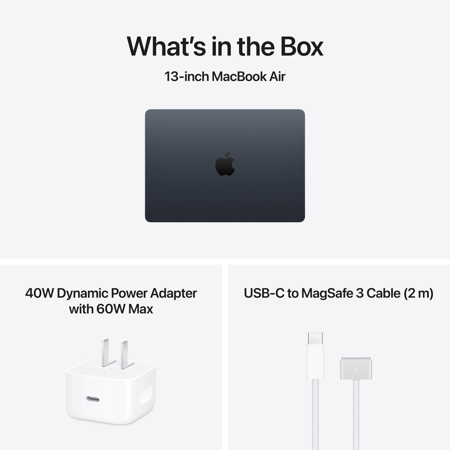 (CTO) Apple 13-inch MacBook Air: M5 chip w 10-core CPU - 10-core GPU, 16GB, 512GB, Midnight, 40W - Z1L6000RP - (2026)
