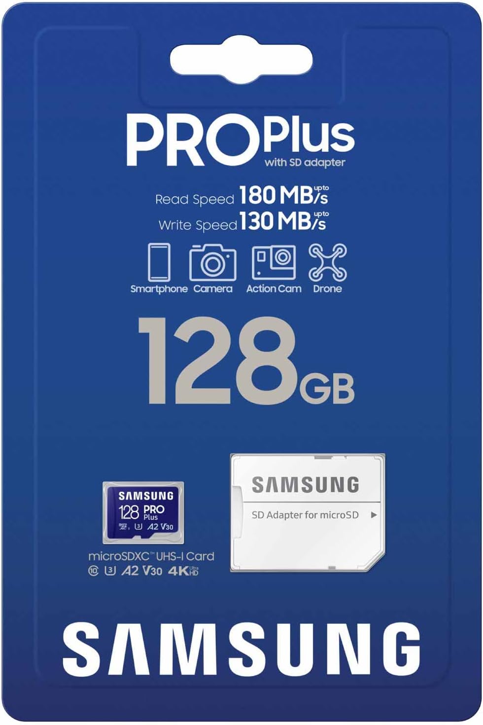 Samsung 128GB Pro Plus microSD Memory Card + Adapter