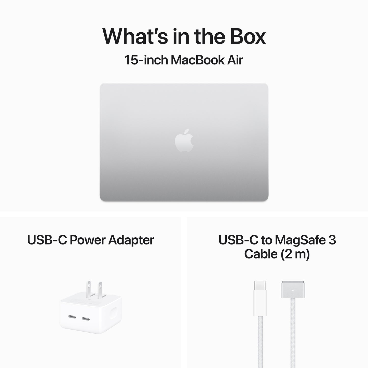(Open Box) Apple 15-inch MacBook Air: M3 chip with 8C CPU / 10C GPU, 256GB SSD, 16GB Memory - Silver MC9E4LL/A (Fall24)