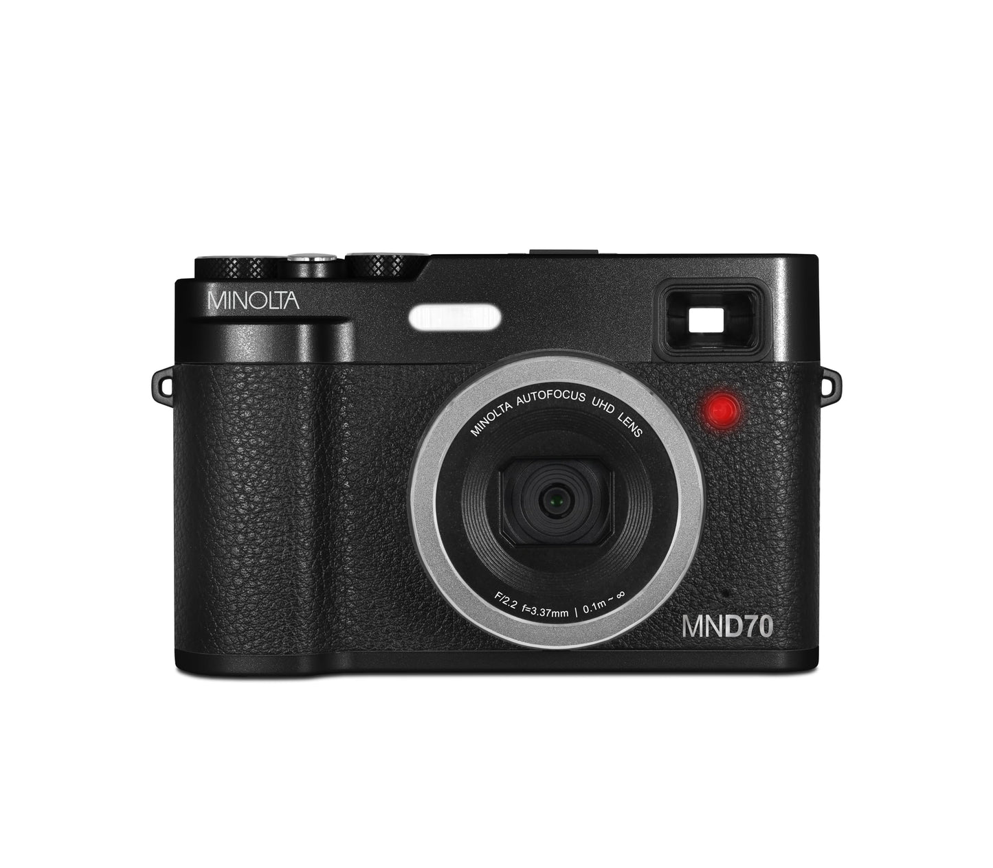 Minolta MND70 Retro 48 MP Autofocus / 5K Ultra HD Dual Lens Digital Camera w/WiFi (Black)