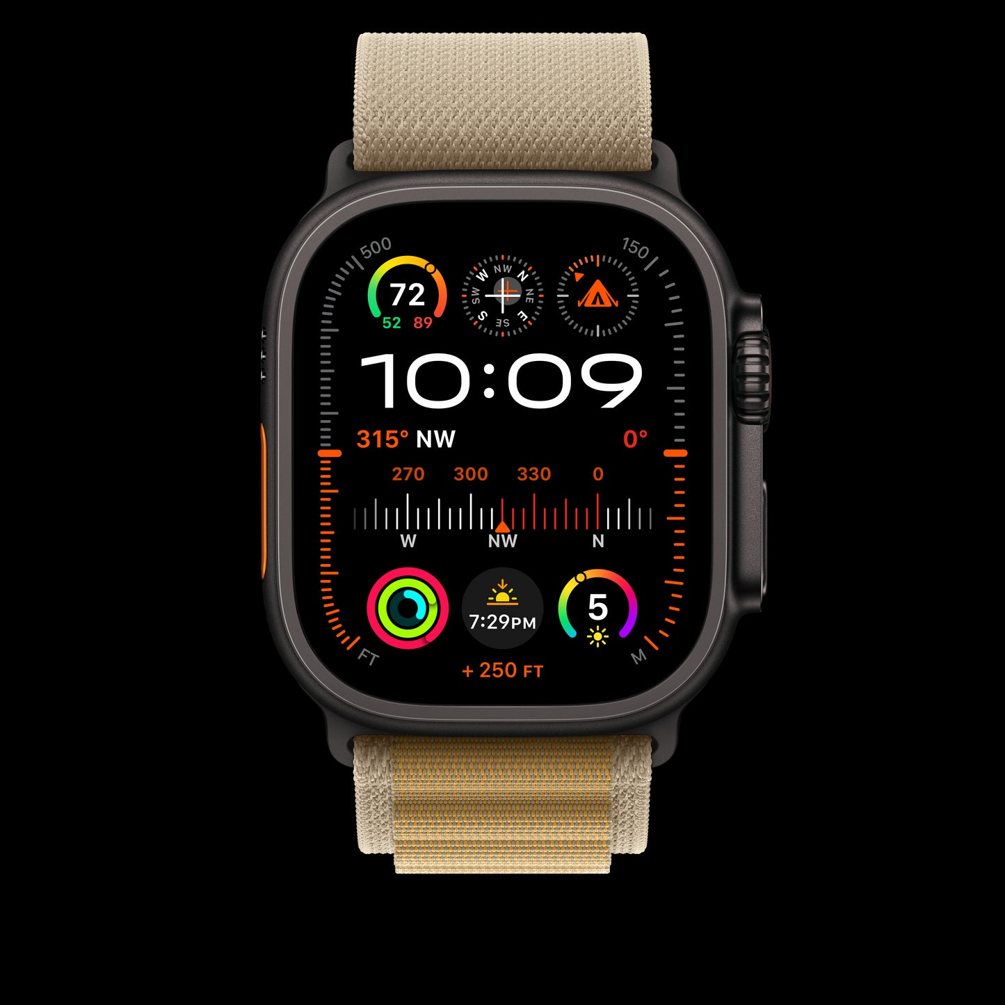 Apple 49mm Tan Alpine Loop - Small - Black Titanium Finish - MYQ03AM/A (2024)