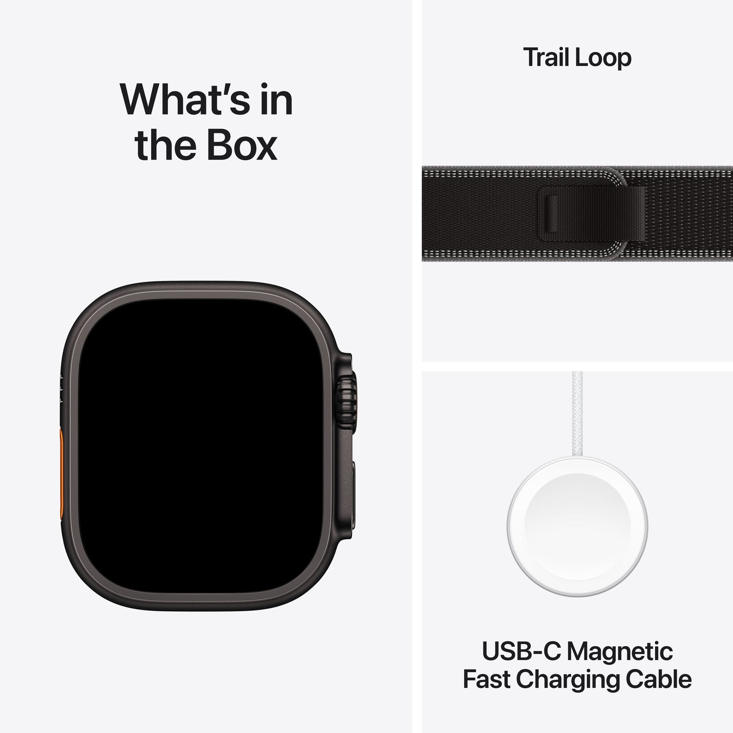 (Open Box) Apple Watch Ultra 3 GPS + Cellular 49mm Black Titanium Case with Black/Charcoal Trail Loop - M/L - MF1H4LW/A - (Fall 2025)
