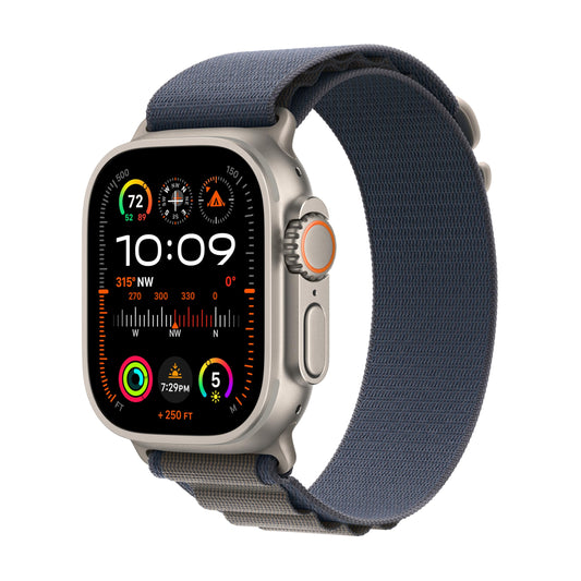 Apple Watch Ultra 2 GPS + Cellular, 49mm Titanium Case with Blue Alpine Loop - MEDIUM - MREP3LW/A (2024)