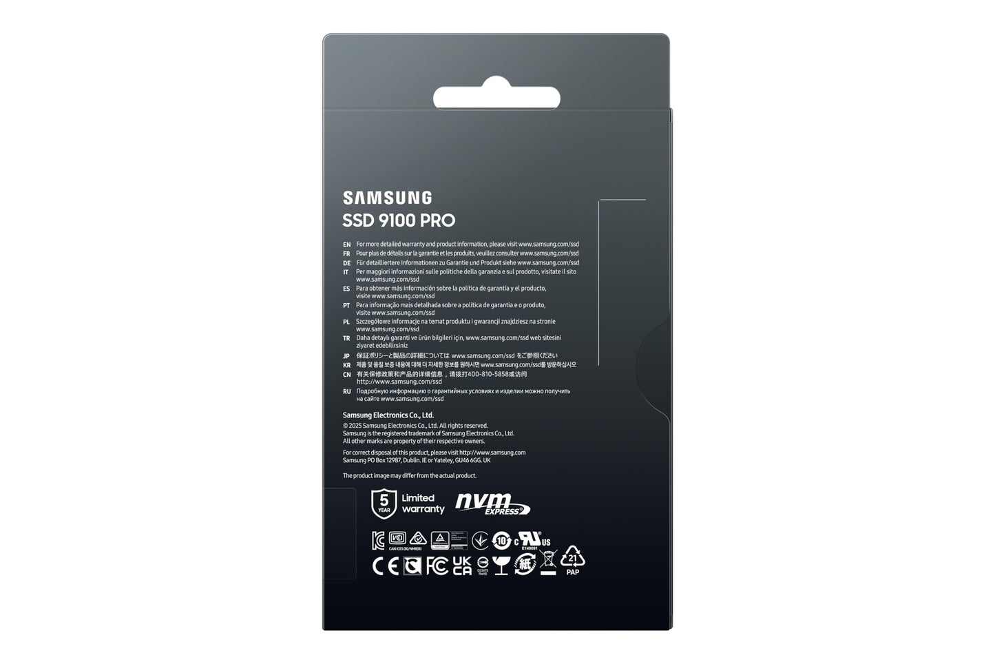 Samsung 1TB 9100 Pro Internal SSD Drive, PCIe 5.0 x4, NVMe 2.0 - MZ-VAP1T0B/AM