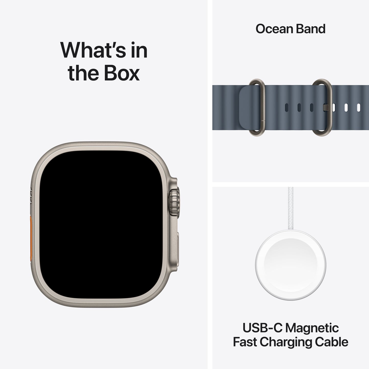 (Open Box) Apple Watch Ultra 3 GPS + Cellular 49mm Natural Titanium Case with Anchor Blue Ocean Band - MEWH4LW/A - (Fall 2025)