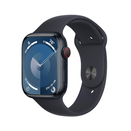 Apple Watch Series 9 GPS + Cellular 45mm Midnight Aluminum Case with Midnight Sport Band - M/L (2024)