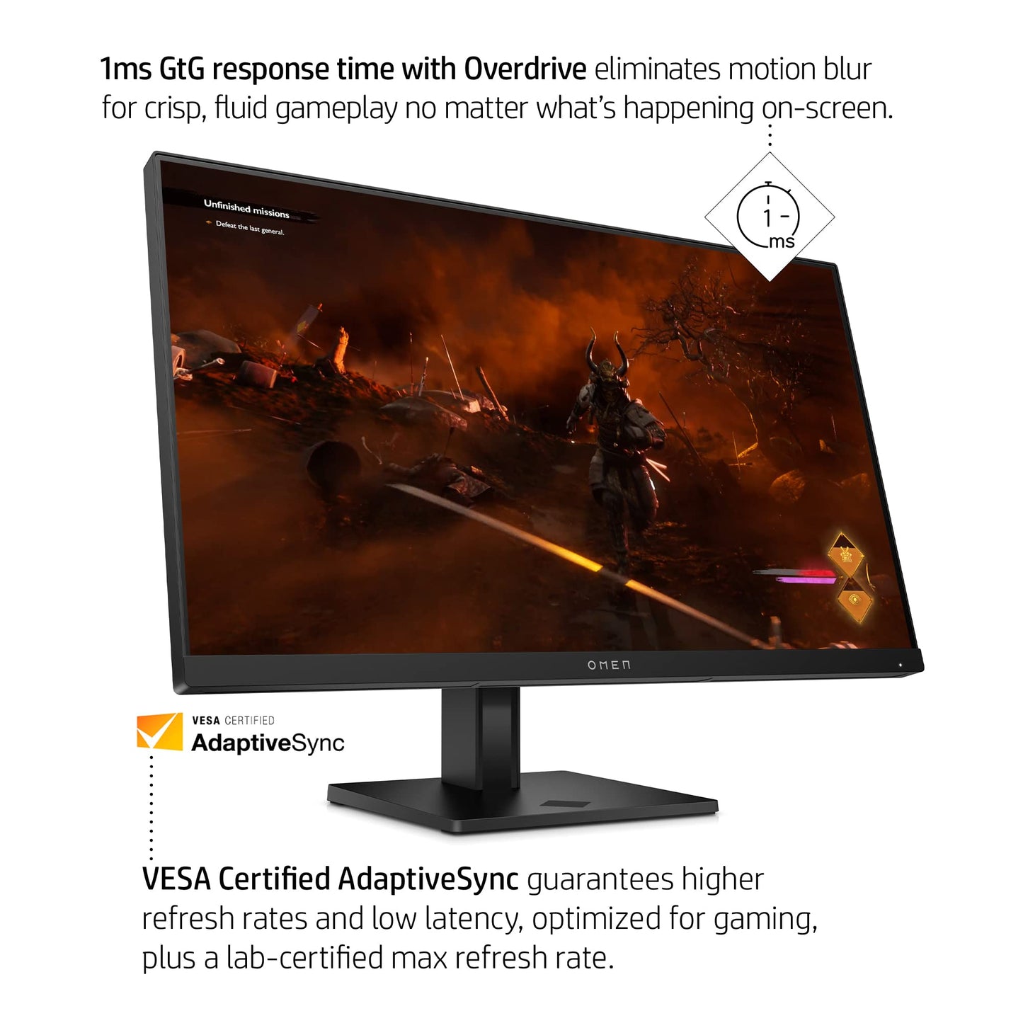 HP OMEN 24-in FHD 165Hz Gaming Monitor - 780D9AA#ABA