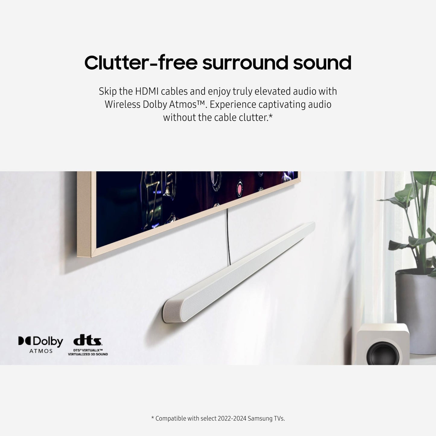 Samsung S801D 3.1.2ch Soundbar w/Wireless Dolby Atmos Audio, Ultra Slim Design, HW-S801D/ZA (2024)