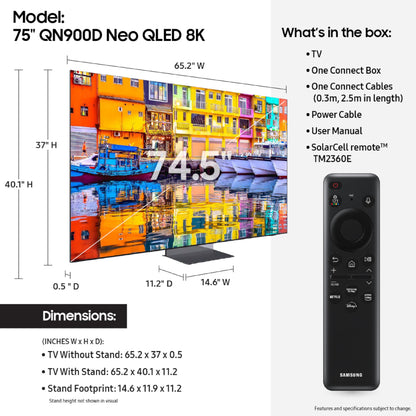 Samsung 75-in QN900D Neo QLED 8K Smart TV - QN75QN900DFXZA (2024)
