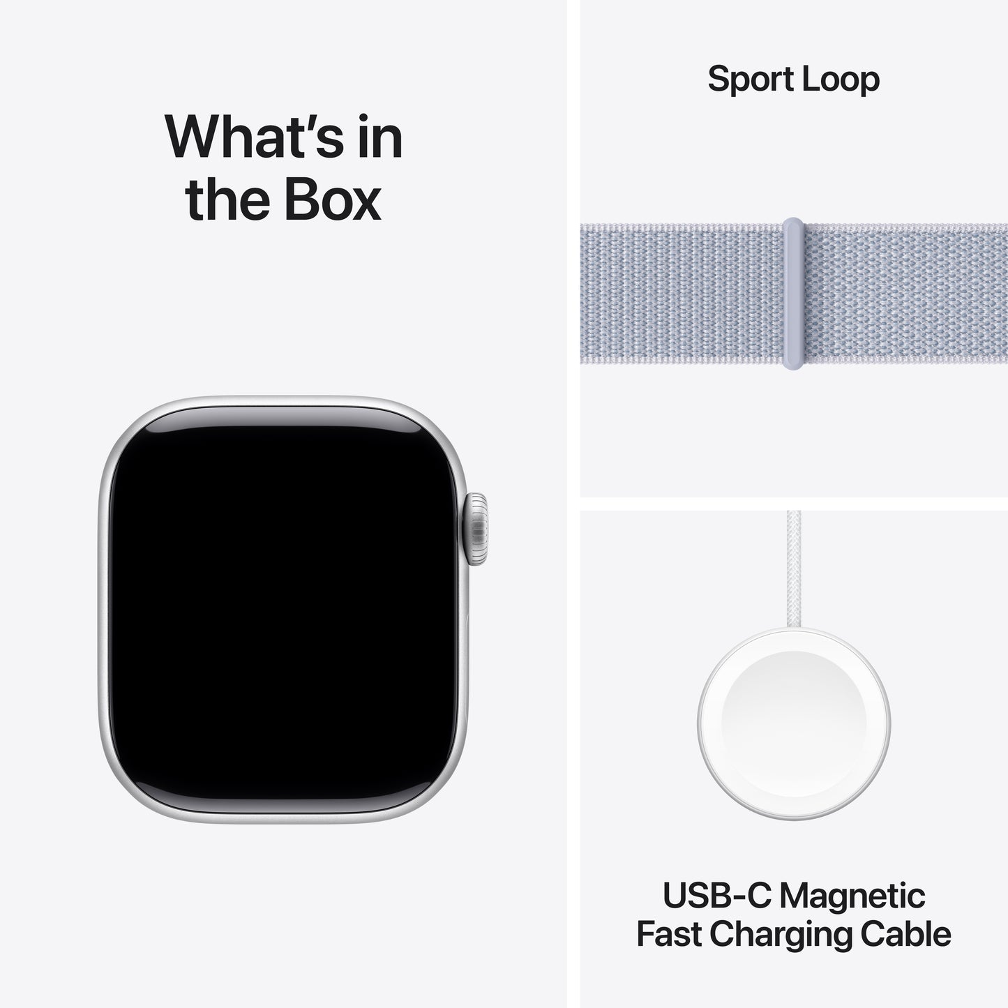 Apple Watch Series 10 GPS 42mm Silver Aluminum Case with Blue Cloud Sport Loop - MWWD3LW/A (2024)
