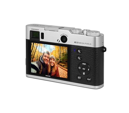 Minolta MND70 Retro 48 MP Autofocus / 5K Ultra HD Dual Lens Digital Camera w/WiFi (Silver/Black)