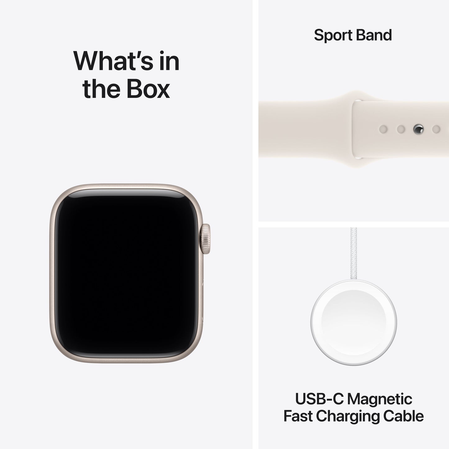 (Open Box) Apple Watch SE 3 GPS + Cellular 44mm Starlight Aluminum Case with Starlight Sport Band - M/L - MEPF4LW/A - (Fall 2025)