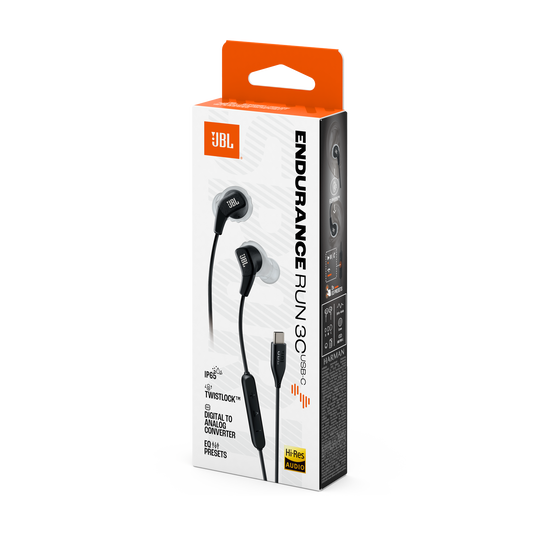 JBL Endurance Run Sport USB-C wired in ear headphone - Black