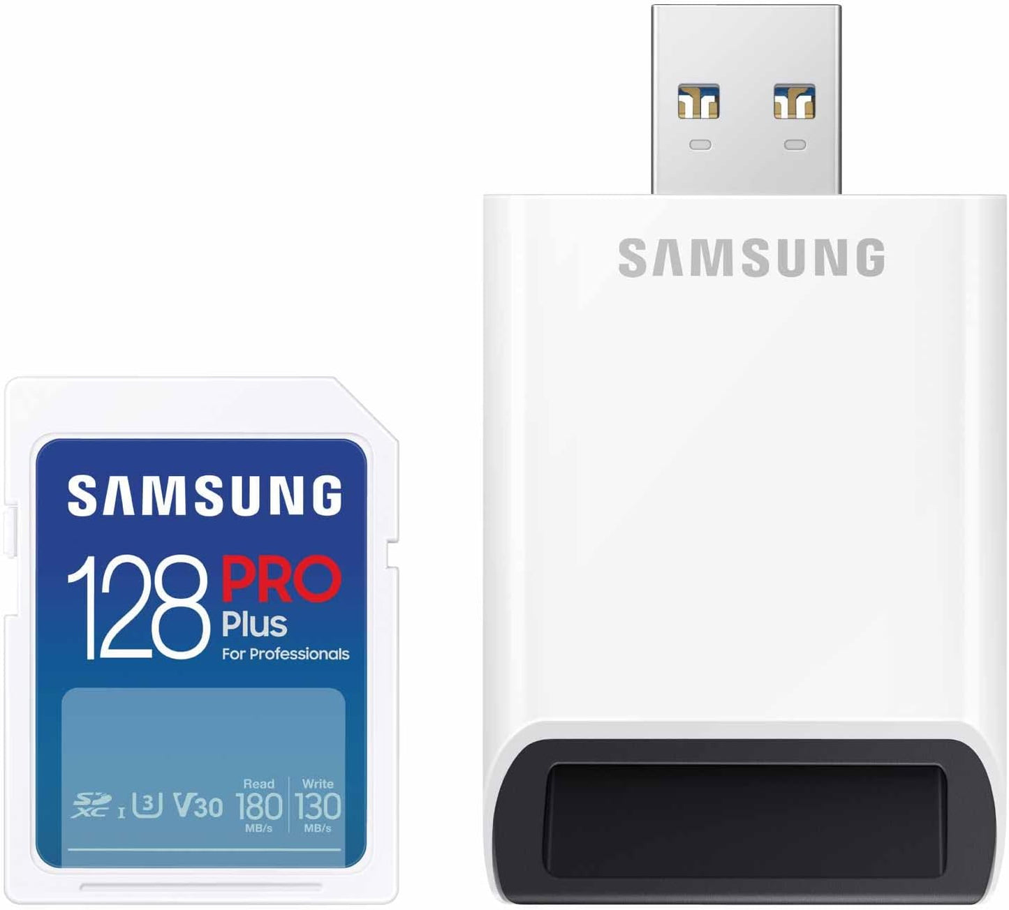(Open Box) Samsung 128GB Pro Plus SD Memory Card with Reader - SDXC