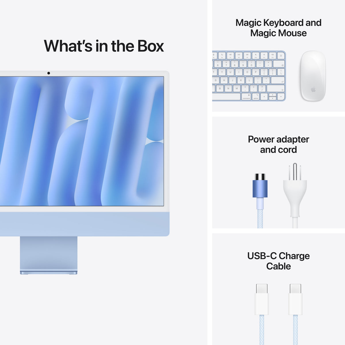 Apple 24-inch iMac with Retina 4.5K display: M6 chip with 10-core CPU and 10-core GPU, 16GB, 256GB SSD - Blue - MH094LL/A