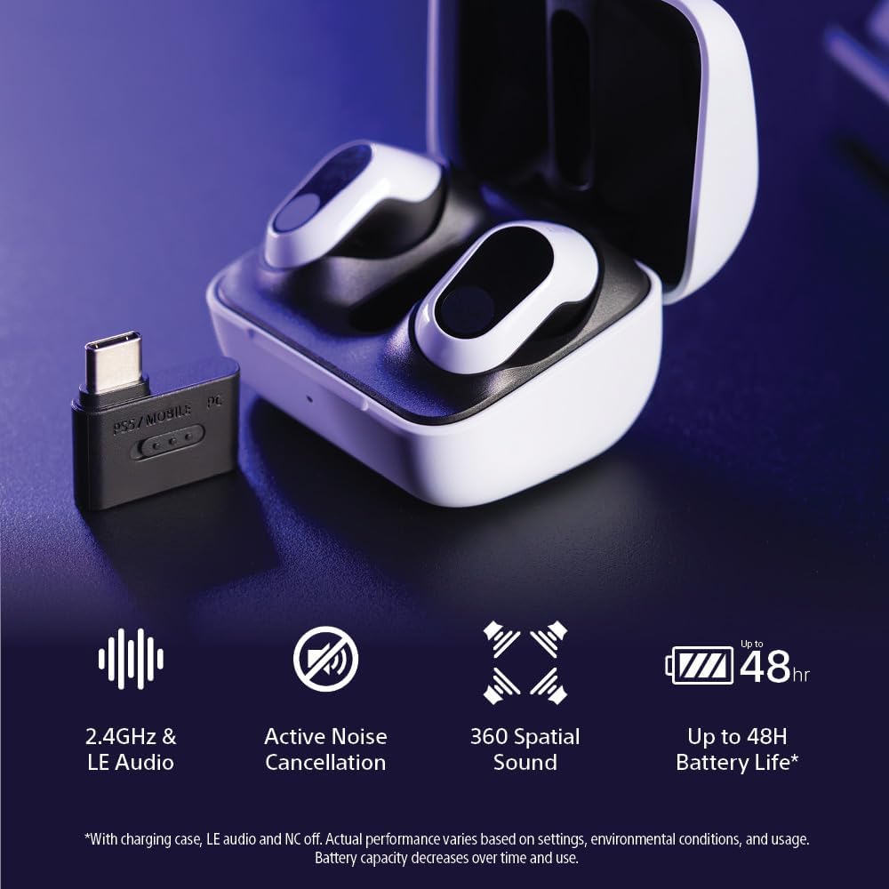 Sony WFG700N/V INZONE Buds Truly Wireless Noise Cancelling Gaming Earbuds | Glass Purple