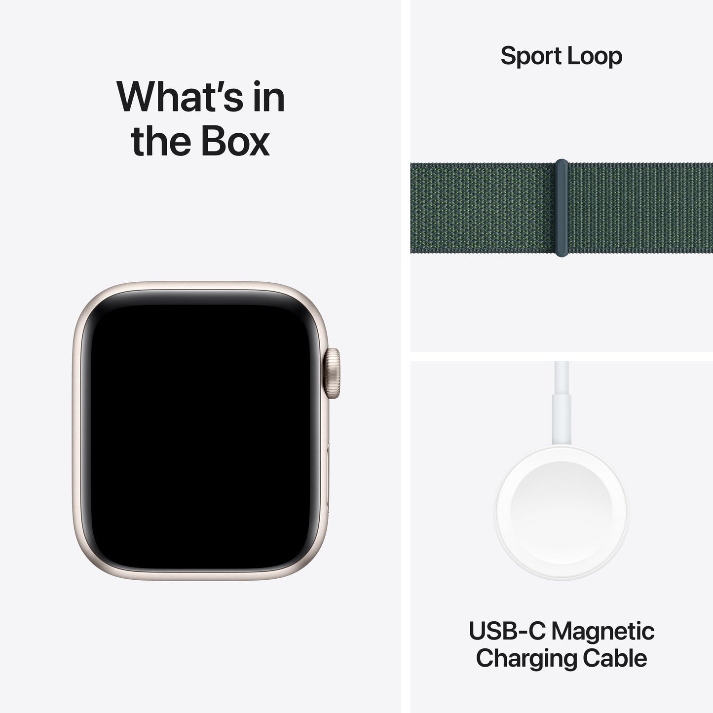 Apple Watch SE GPS 44mm Starlight Aluminum Case with Lake Green Sport Loop - MXEW3LL/A (2024)