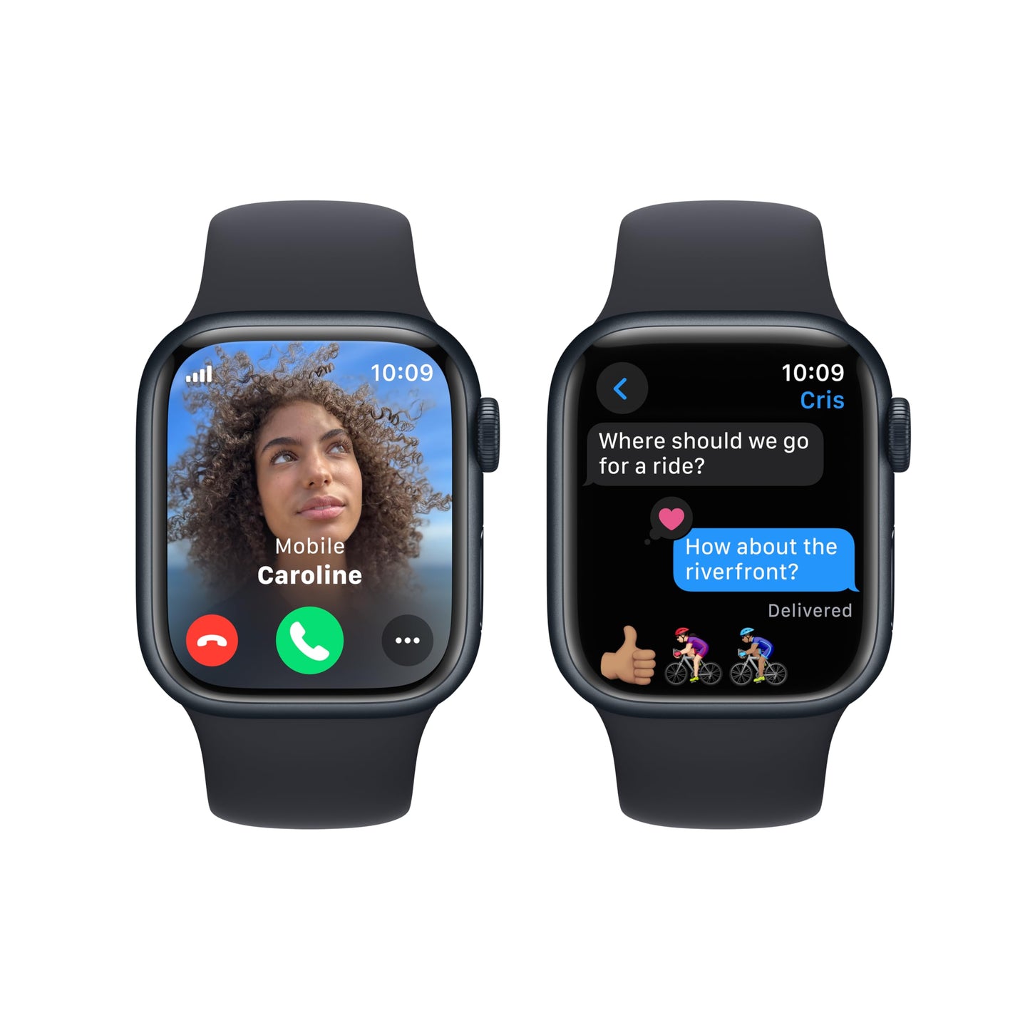 Apple Watch Series 9 GPS + Cellular 41mm Midnight Aluminum Case with Midnight Sport Band - S/M (2024)