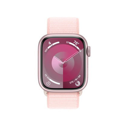 Apple Watch Series 9 GPS 41mm Pink Aluminum Case with Light Pink Sport Loop (2023)