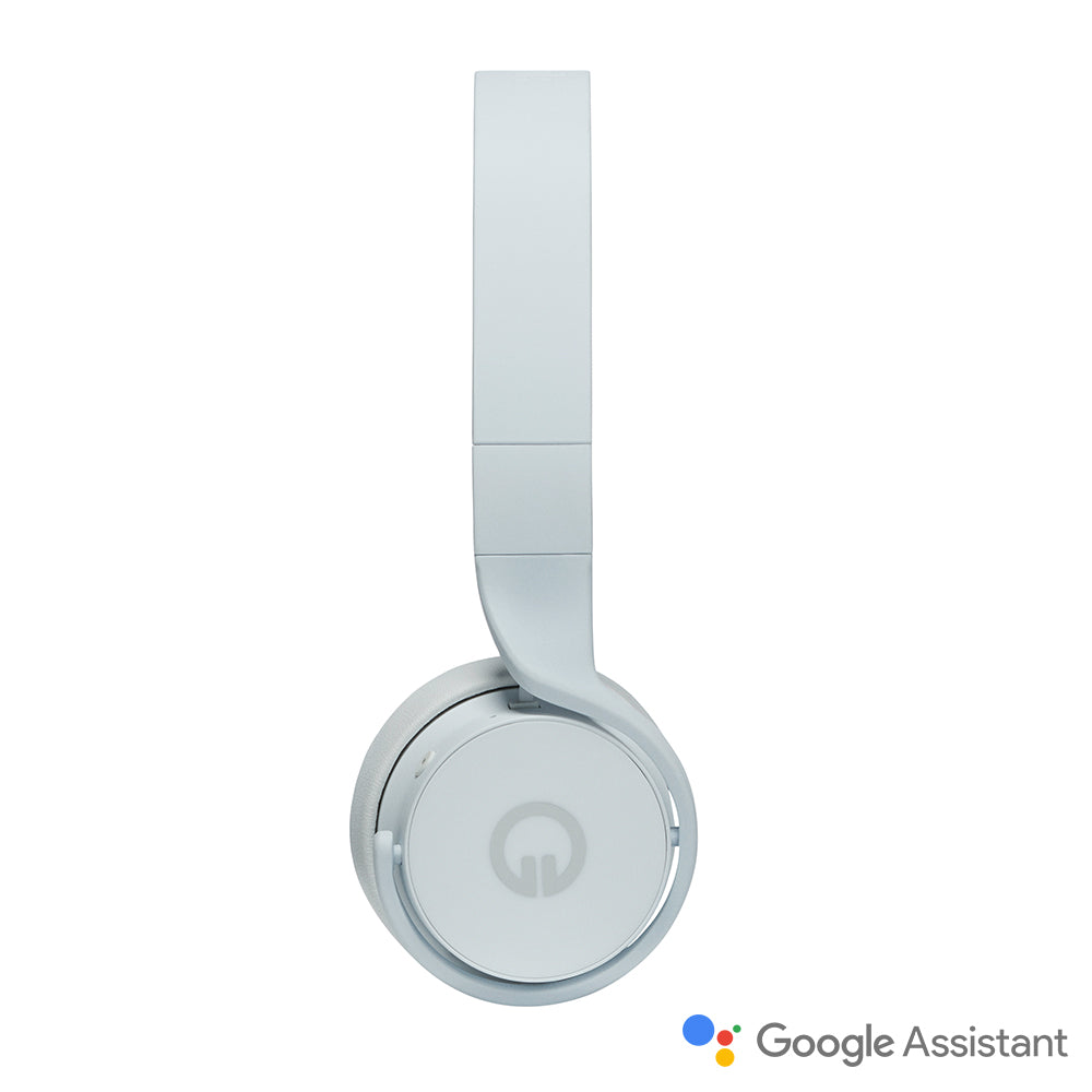 Muzik LTD Wireless On-Ear Smart Headphones - White with Google Assistant