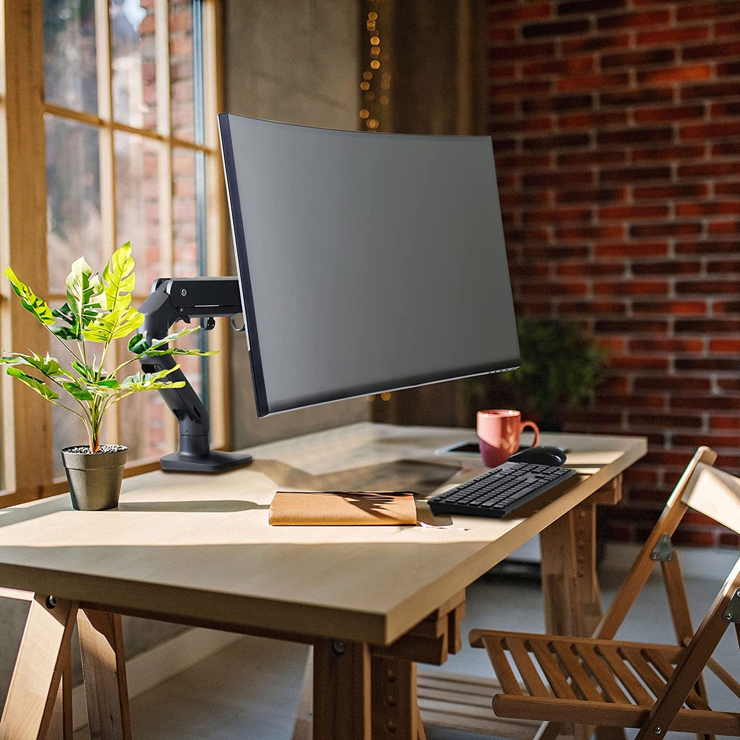 Ergotron Desk Mount for Monitor - Single - Matte Black - up to 49" Screen, 42 lb Load