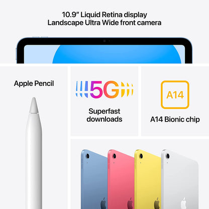 Apple 10.9-in iPad Wi-Fi + Cellular 64GB - Blue - MQ6K3LL/A (10th Gen)