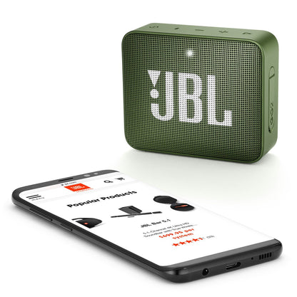 JBL Go 2 Portable Waterproof Bluetooth Speaker, Moss Green