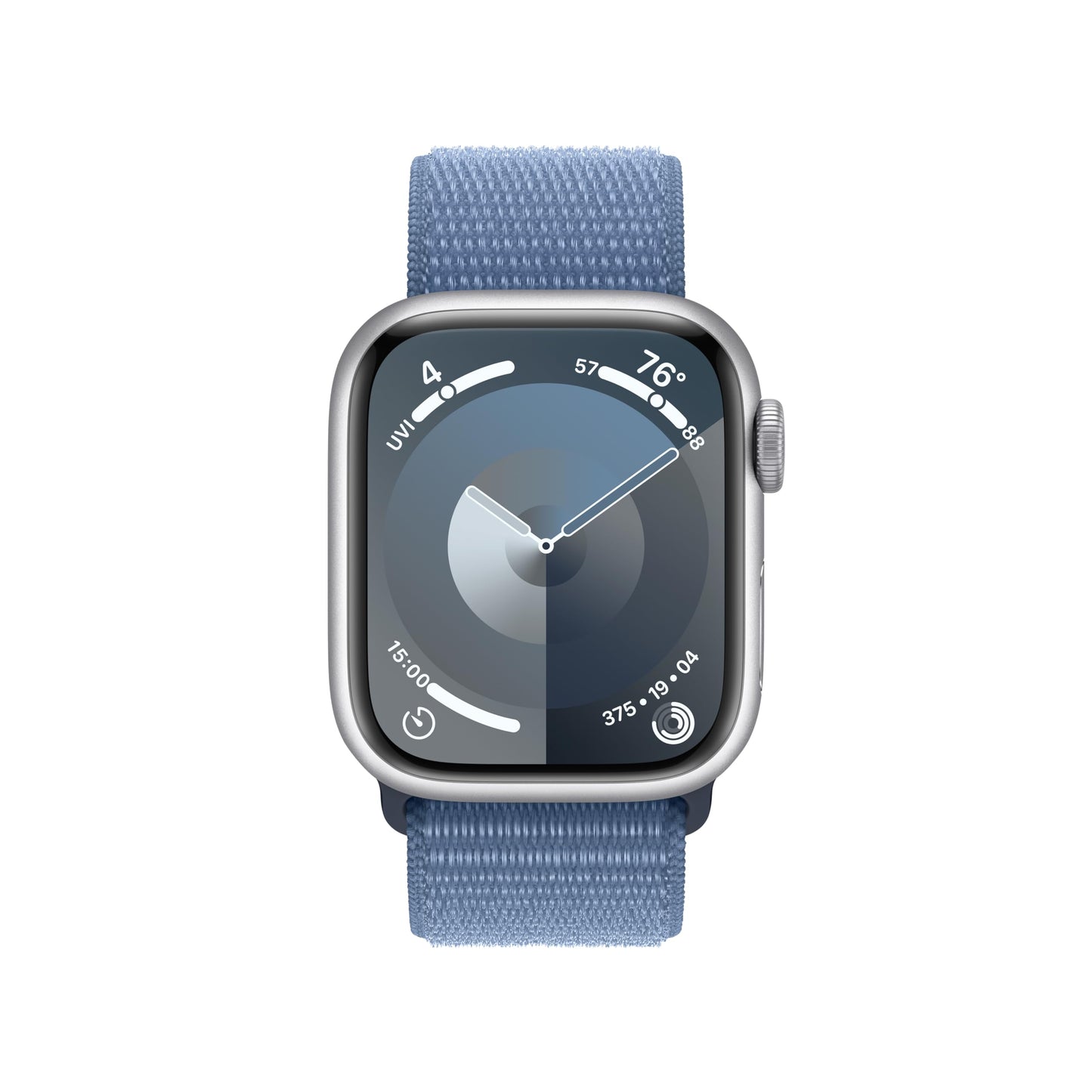 Apple Watch Series 9 GPS 41mm Silver Aluminum Case with Winter Blue Sport Loop (2023)