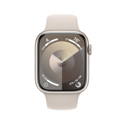 (Open Box) Apple Watch Series 9 GPS + Cellular 45mm Starlight Aluminum Case with Starlight Sport Band - S/M (2023)
