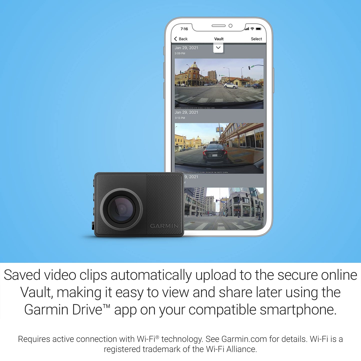Garmin Dash Cam 57, 1440p and 140-degree FOV, Voice Control, Compact and Discreet, Includes Memory Card