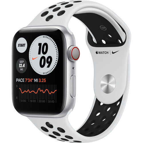 Apple Watch Nike Series 6 GPS + Cellular, 44mm Silver Aluminum with Pu