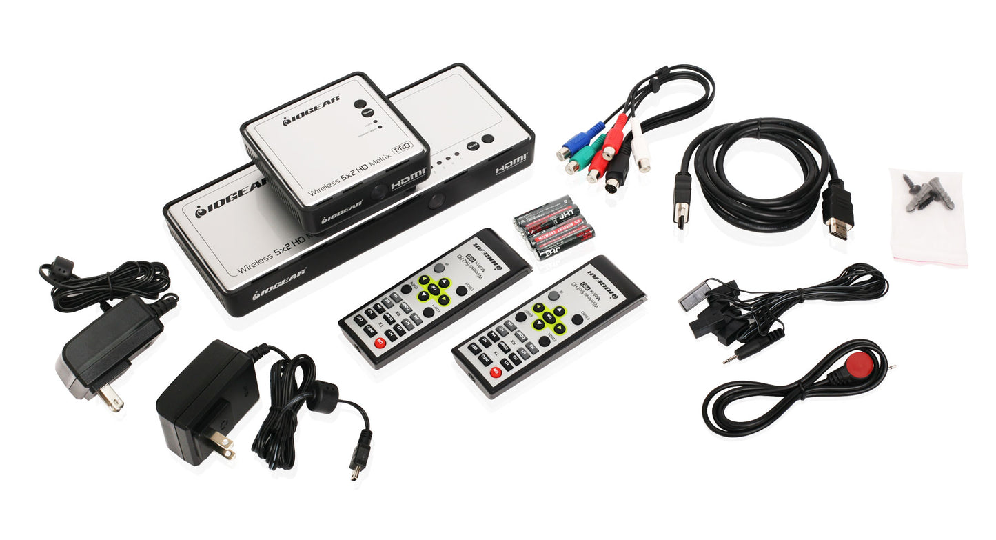 IOGEAR Long-Range HDMI® Wireless Video 5x2 Matrix PRO with 1 Receiver
