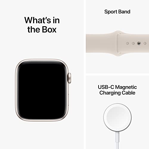 Apple Watch SE GPS + Cellular 44mm Starlight Aluminum Case w Starlight Sport Band - M/L (2022)