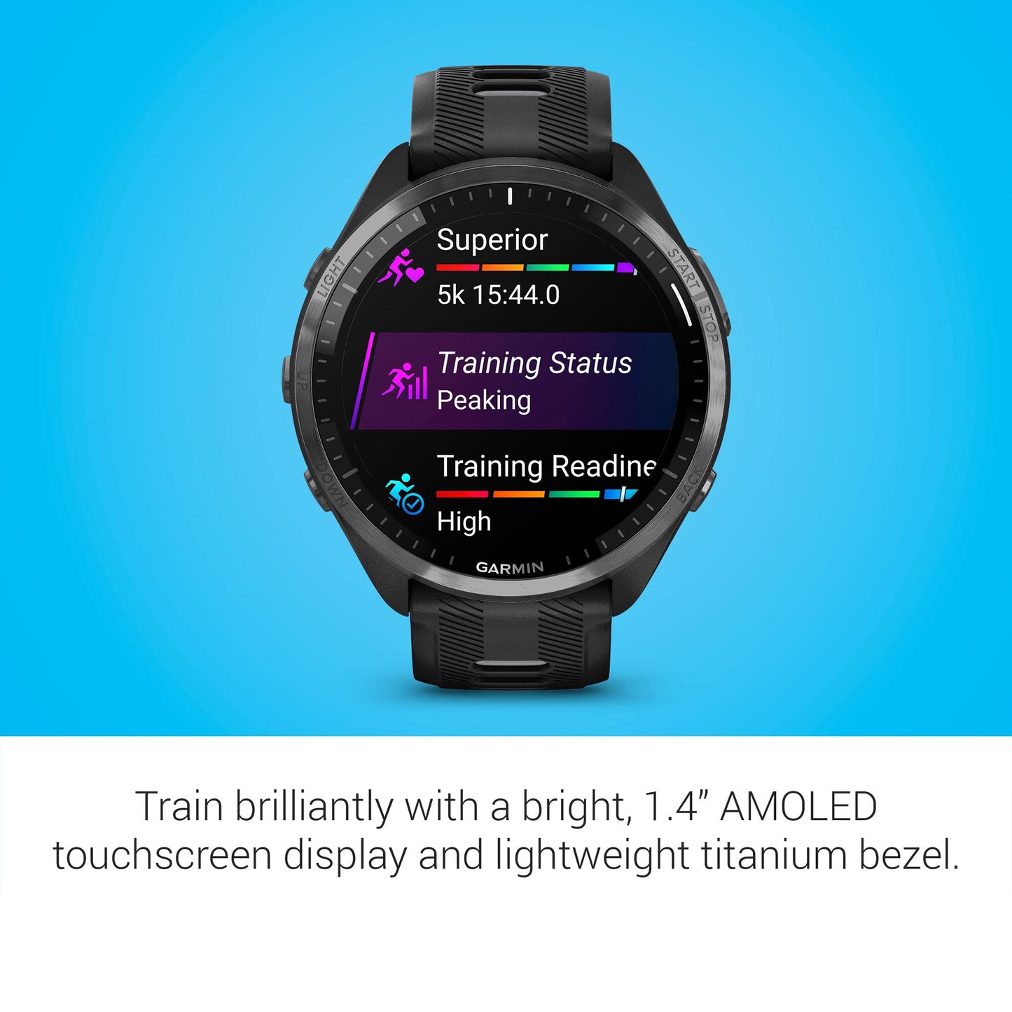 Garmin Forerunner® 965 Running Smartwatch, Black and Powder Gray