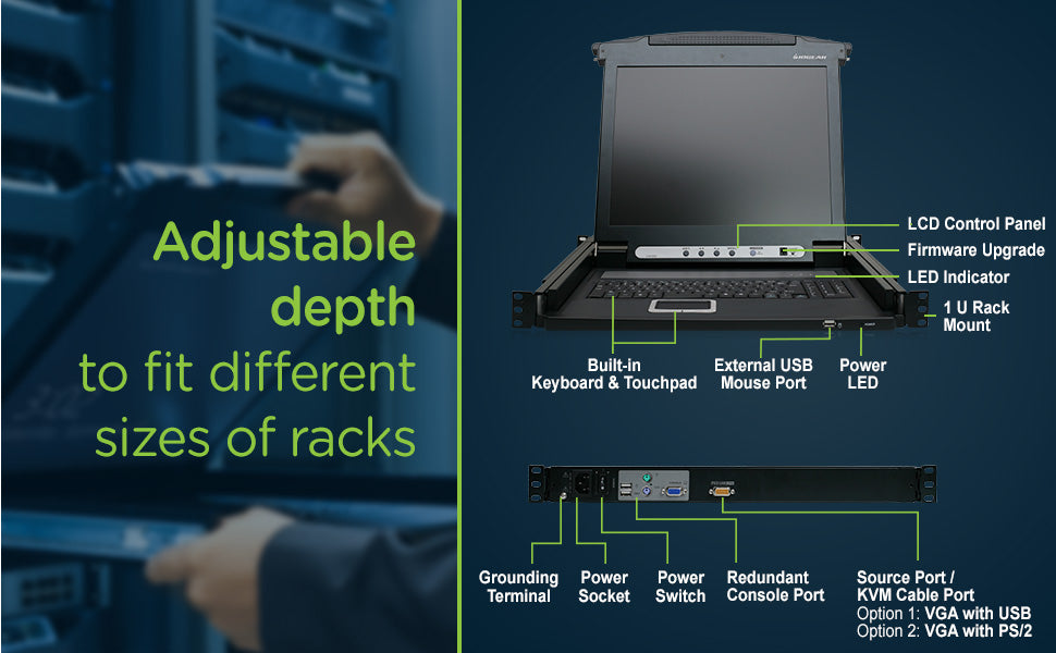 IOGEAR 17" LCD KVM Combo Console (TAA Compliant)