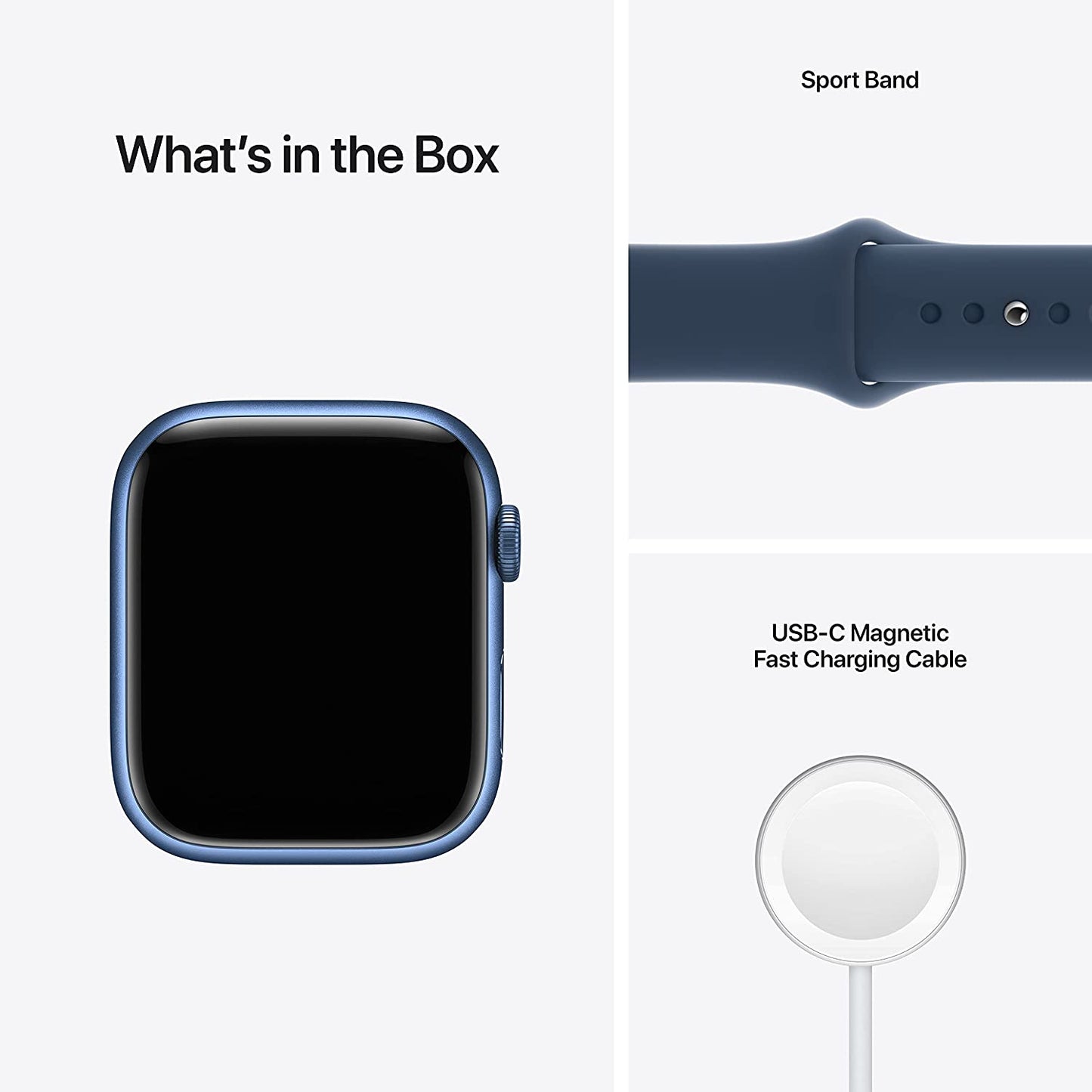 (Open Box) Apple Watch Series 7 GPS + Cellular, 41mm Blue Aluminum Case with Abyss Blue Sport Band