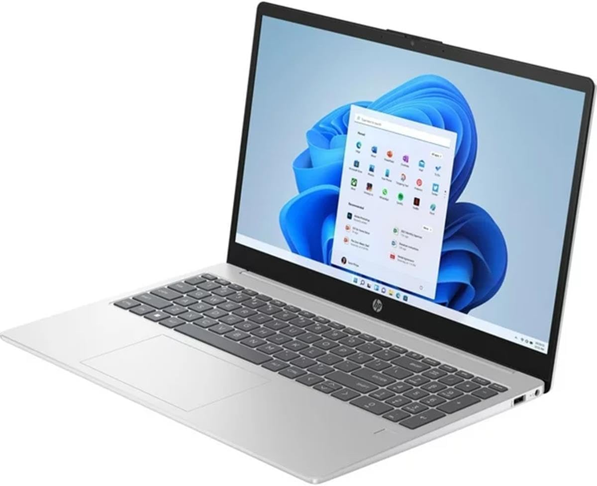 HP 15-fc0001nr 15.6-in HD Touchscreen Laptop Computer, AMD Ryzen 5 7520U 2.8GHz, 8GB RAM, 256GB SSD, Natural Silver