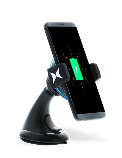 Xtreme Cables Qi Car Charger Suction Phone Mount, Black