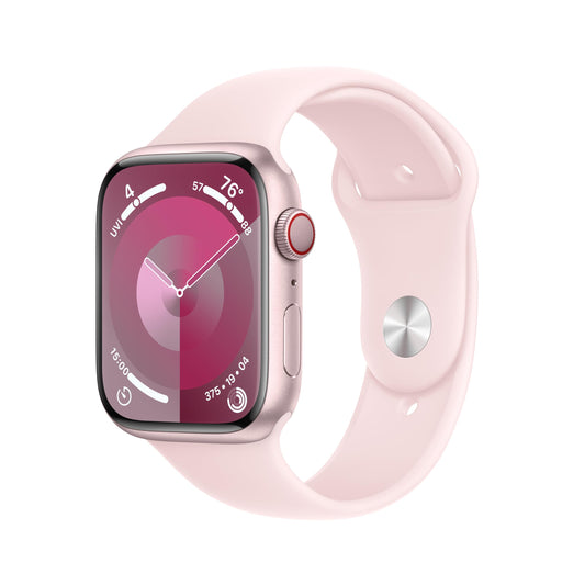 Apple Watch Series 9 GPS + Cellular 45mm Pink Aluminum Case with Light Pink Sport Band - M/L (2023)