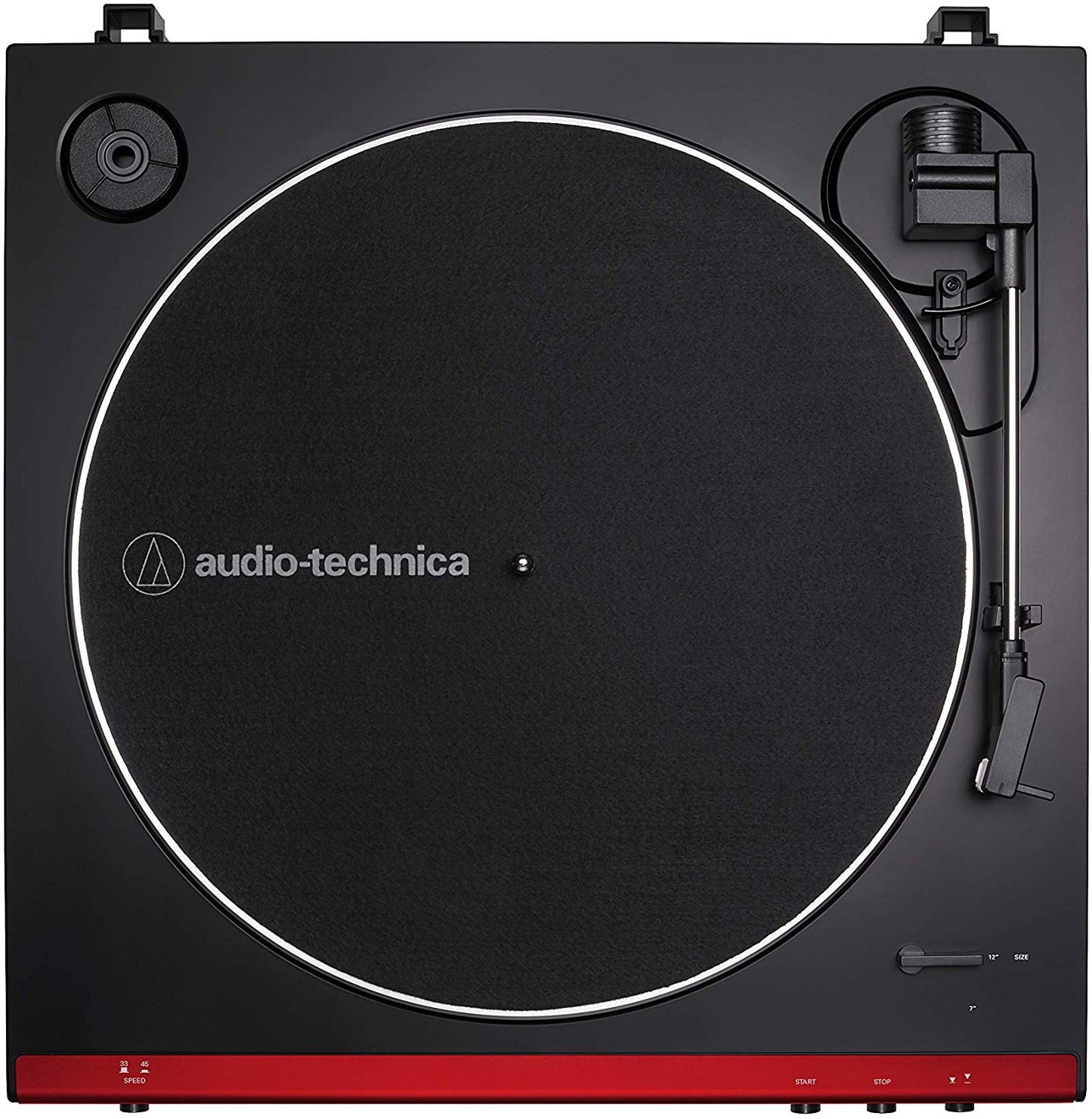 Audio Technica AT-LP60X Fully Automatic Belt-Drive Stereo Turntable, Red & Black