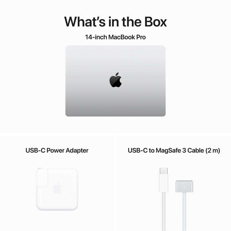 Apple MacBook Pro 14-in - M3 chip - 8C CPU / 10C GPU, 512GB, 8GB, Silver (Fall 2023) - MR7J3LL/A