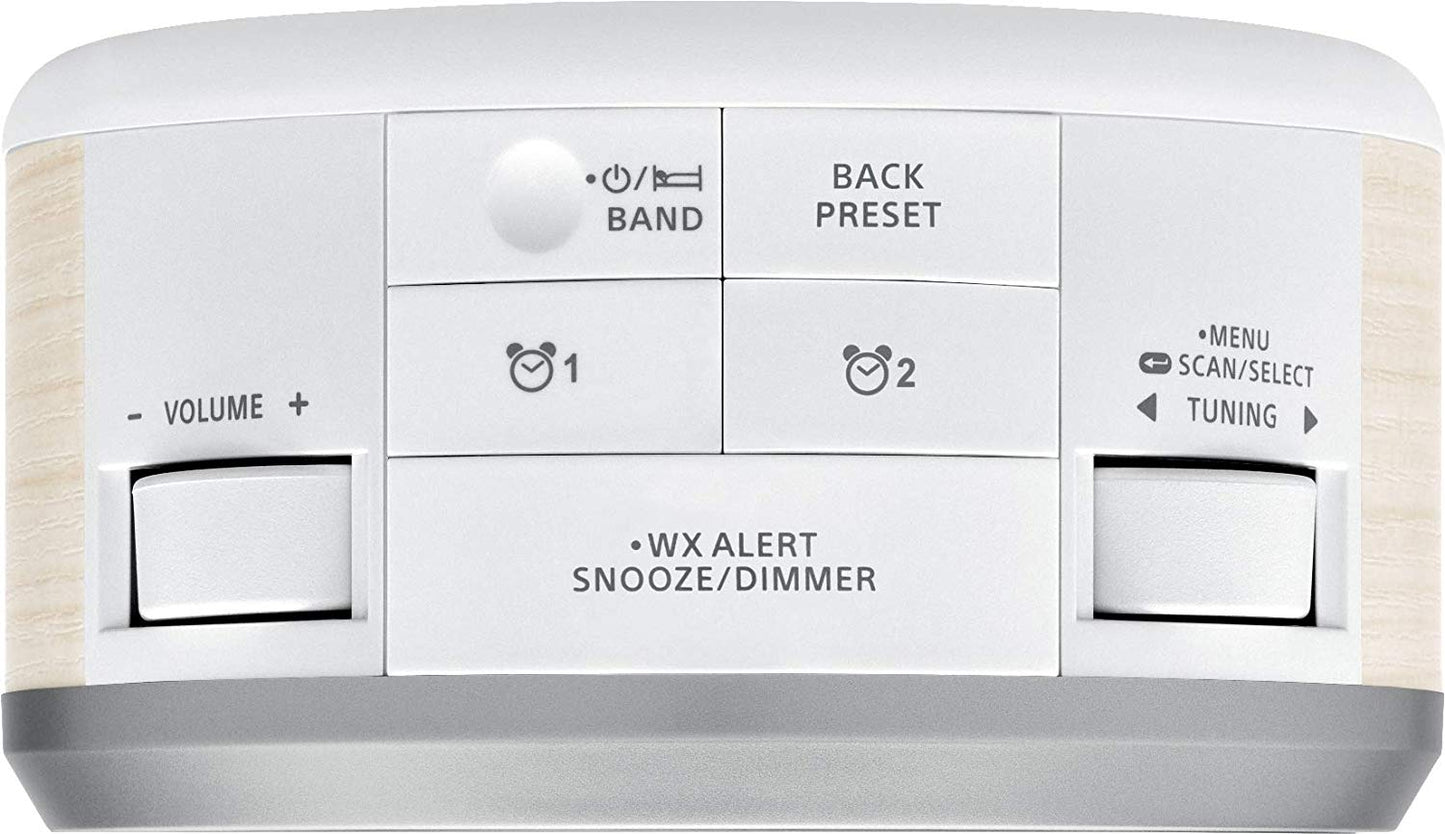 Sangean RCR-29 FM-RDS/AM/Weather Alert/Aux-in Digital Tuning Clock Radio - White